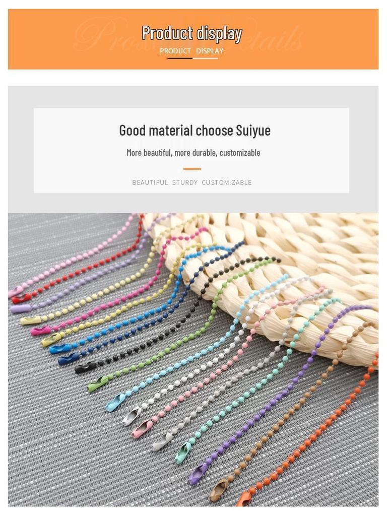 Colorful Bead Chain Painted Ball DIY Jewelry & Tag Accessories