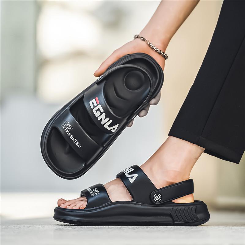 

Summer new men s open-toed sandals dual-purpose versatile non-slip and shit-stepping sandals summer wading beach shoes 40 чёрный