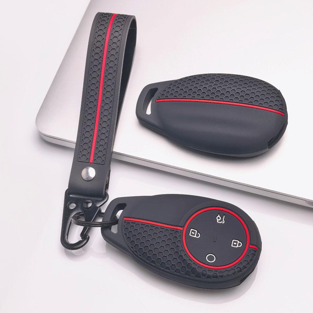 Premium Silicone Car Key Fob Cover For GAC AION S S Plus Y V LX Hyper With Keychain Soft Silicone Car Interior Accessories Anti-Scratch