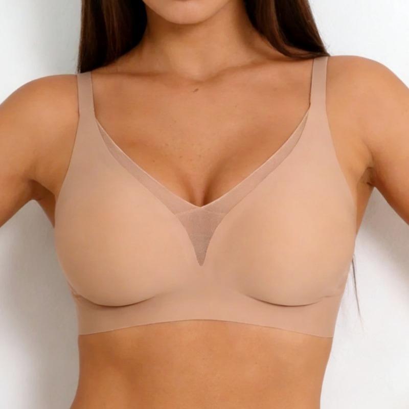 Seamless Mesh Wireless Bra for Women Gathered Lifting Anti-Sagging Comfort Intimates for Small Bust