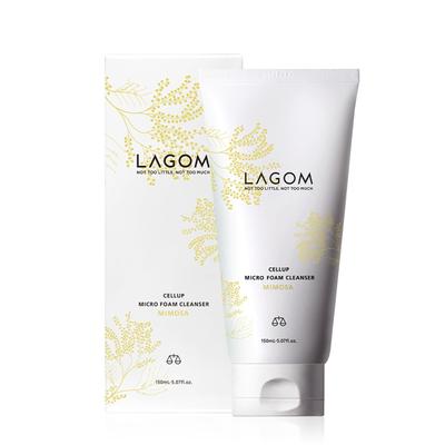 LAGOM Microfoam Mimosa Nighttime Facial Authentic Japanese Product Cleanser, Scent, Cleanser, 150mL,