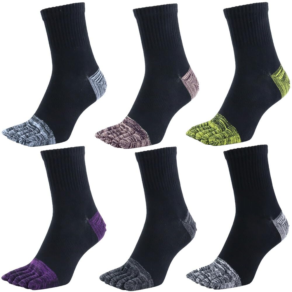 

thick pile strong half for men and 6 pairs [Asuka] 5-toe socks, sole, reinforcement, 100% cotton, length, women, 23-25cm,