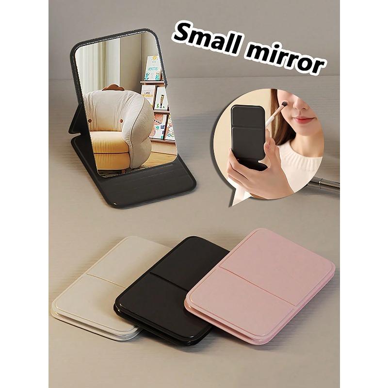 Portable Makeup Mirror, Solid Color, Simple, Portable, Foldable, Cute Pocket Mirror,Suitable