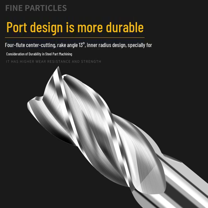 615 Aluminum Alloy CNC Tool: High-Speed Steel 4-Flute Extended End Mill with 3-Flute Milling Cutter