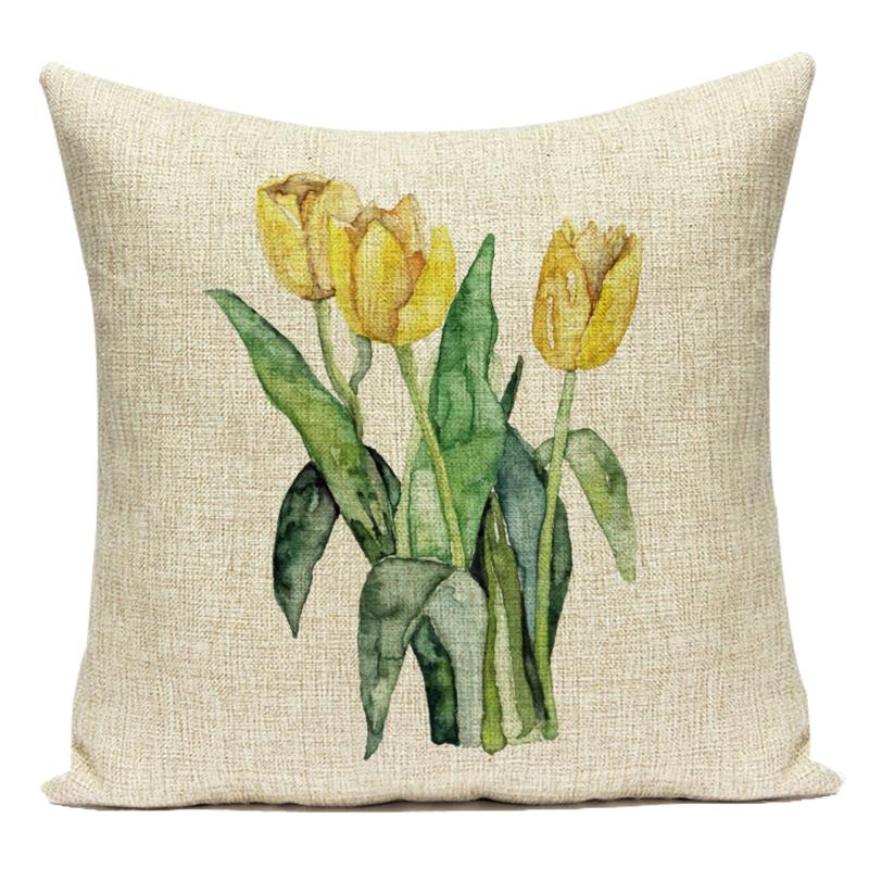 Flowers Plant Animals Whale Cats Horse Owl Decorative Pillows Polyester Cushion Cover for Sofa Home Living Room Almofadas