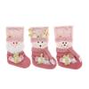 Decorative Pink Christmas Socks Santa Claus/Snowman/Elk Hanging Sock Pendant  Christmas