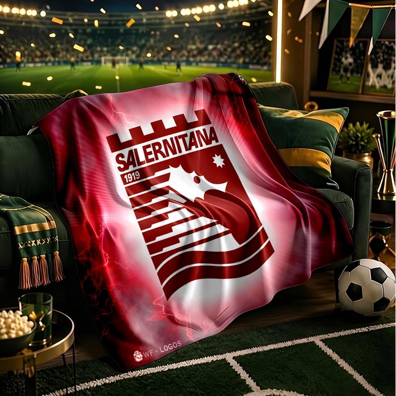 Salernitana 1919 Crest Design Throws Blanket Flannel Blankets Plush for Couch Bed Gifts for Men Women Travel Picnic Blanket Christmas Fan Gifts