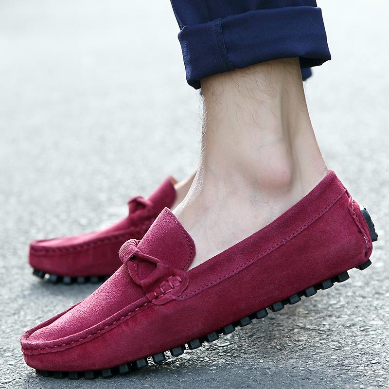 Fashion Buffalo Suede Mens Casual Shoes Summer Designer Male Loafers Breathable Slip on Flats Leisure Walk Driving Shoes Comfy Moccasins