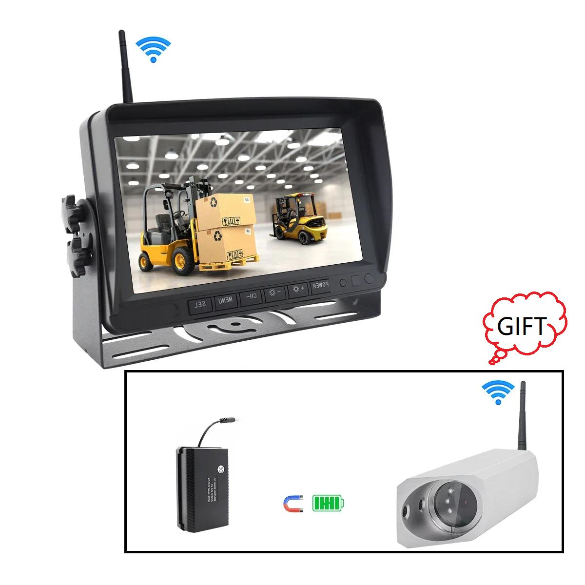 

7-дюймовый экран 1024X600 система заднего вида 2.4G цифровая беспроводная камера и 24V автомобильный монитор для автобуса грузовика склада погрузчика 1pcs