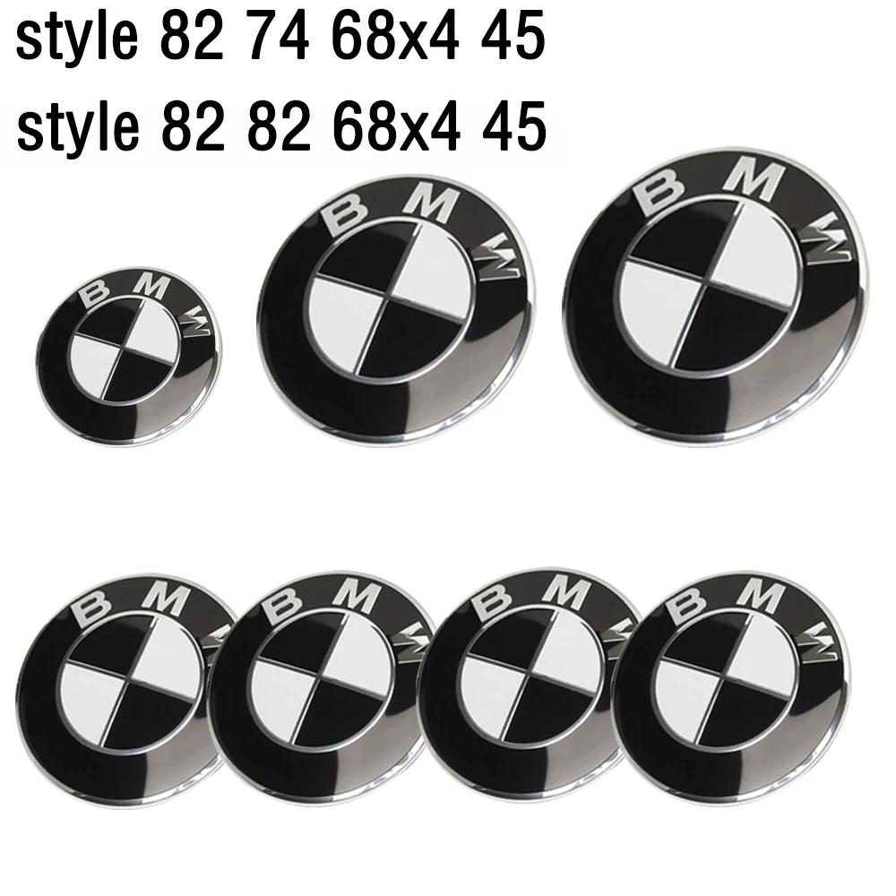

2025 Hot 7Pcs BMW wheel center caps Blue white Hood Emblem Rear Trunk logo For BMW E36 E46 F20 E90 E30 E91 F10 F30 X5 X3 car acc 82-74-45-68x4