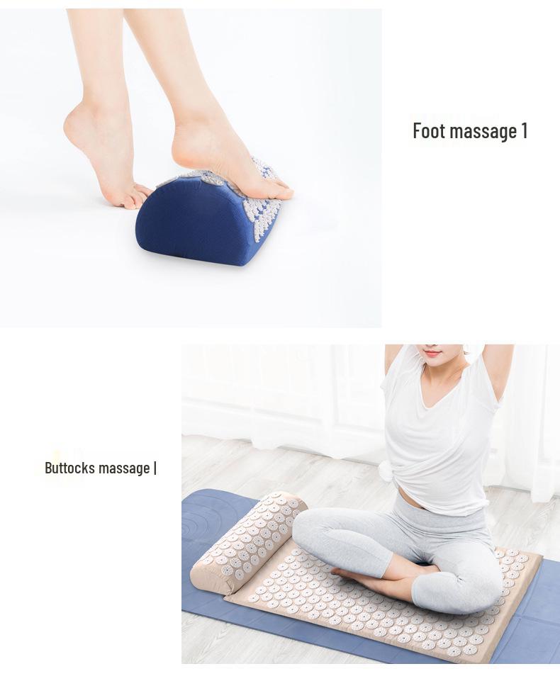 Yoga Acupressure Mat with Head Pillow for Muscle Relaxation and Massage