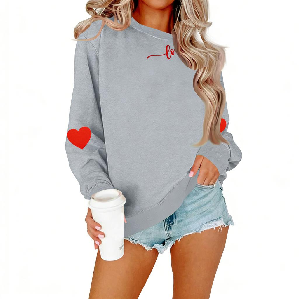 Ladies' Casual Women's Printed Round Neck Pullover Hoodie