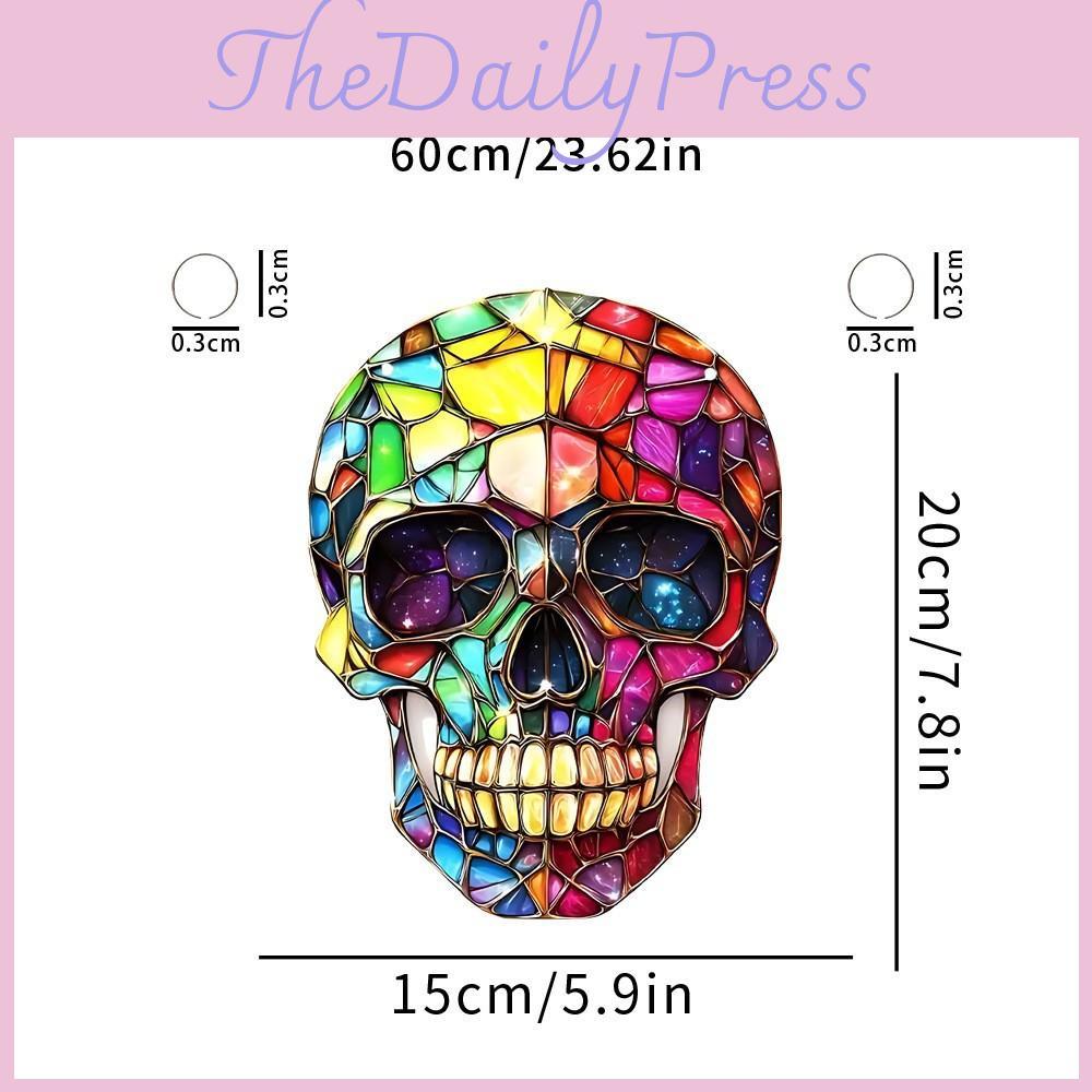 Skull Colorful Fashion Pattern Acrylic Glass Pendant For Decoration Halloween