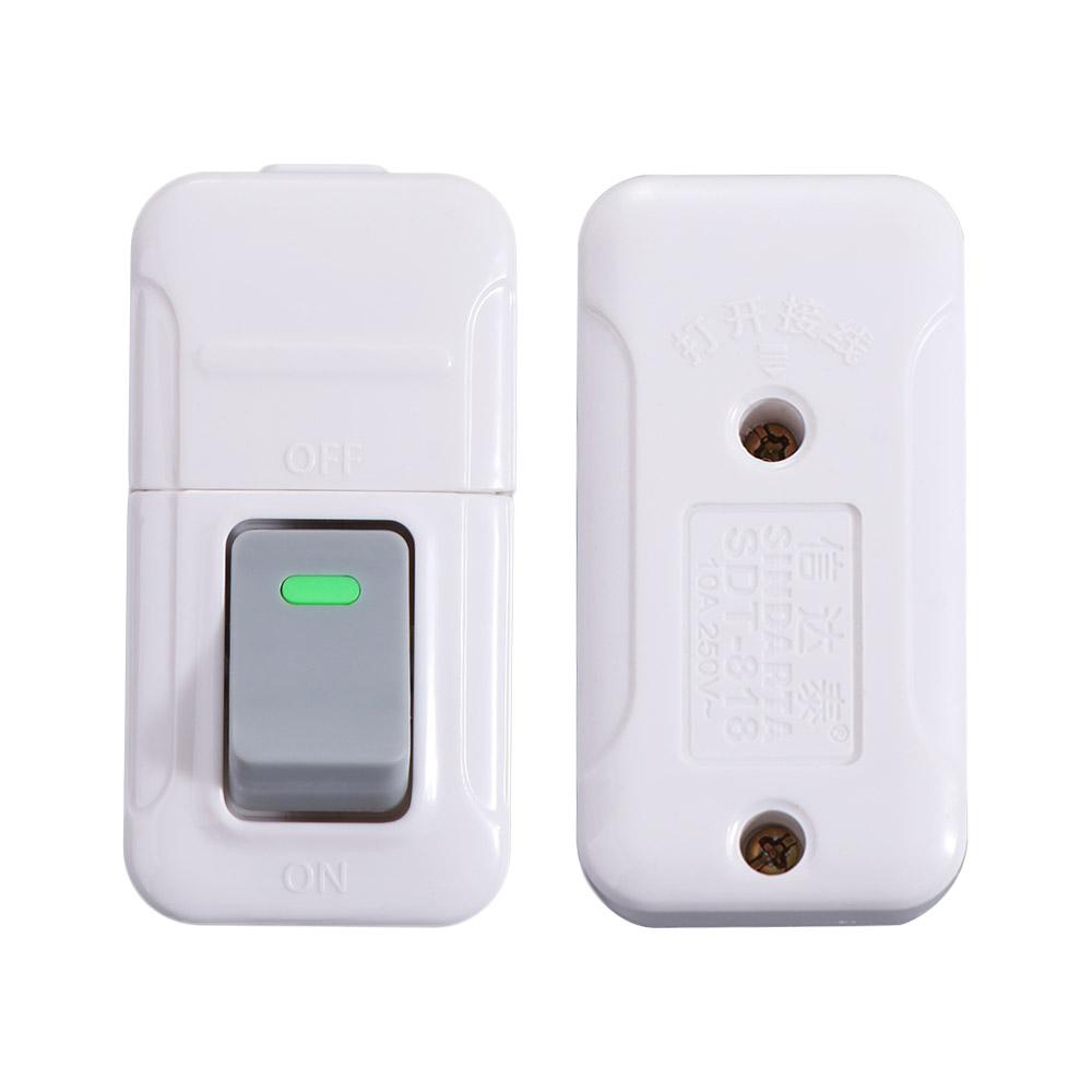 Plastic Push Button Switch White Small Rocker Button Cable Switches Light Switch  Table Led Lights
