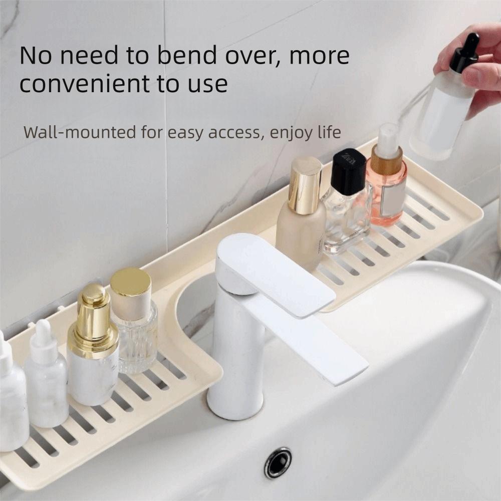 Wall Mounted U Shaped Countertop Storage Rack Water Drainage Kitchen Storage Rack Bathroom