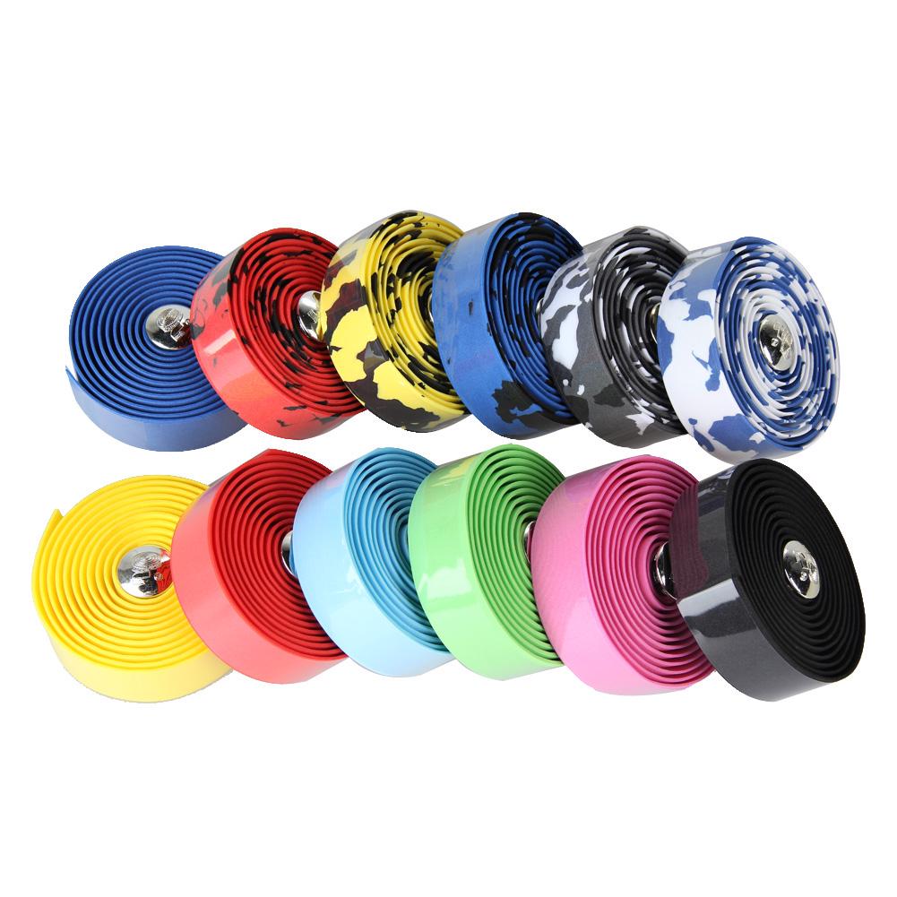 2PCS Cycling Road Bike Sports Cork Anti-slip Bicycle Handlebar Belt Wrap Bar Tape+ 2 Bar Plug Bicycle Accessories Cycling Parts