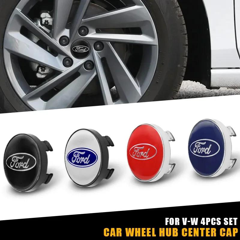 4pcs 60mm Car Styling Wheel Hub Center Caps Rim Cover Badge Emblem For Ford ST Focus Fiesta Ranger Mondeo Kuga Mustang Transit