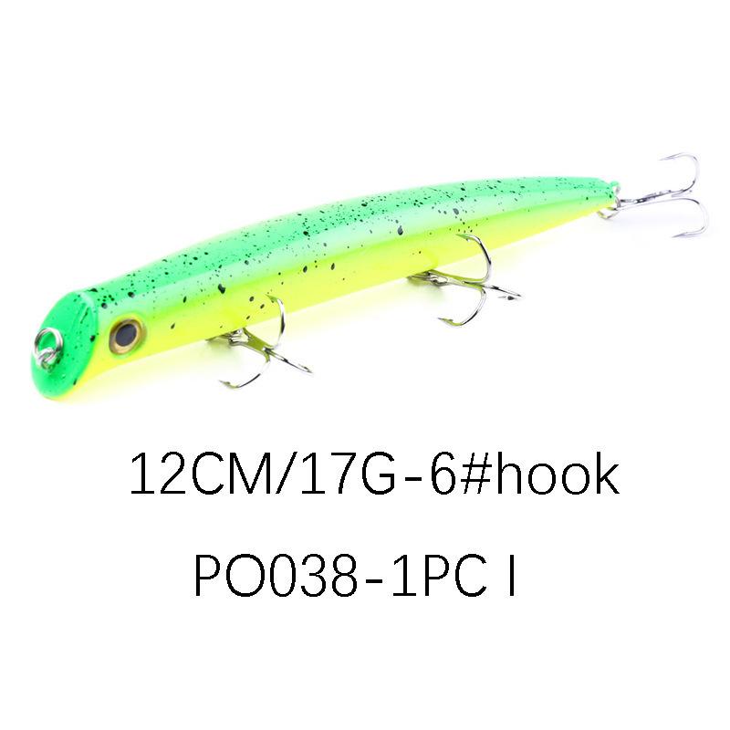 Surface Water Wave Resistance Lure17GLong Casting Jerkbait for Bass and Mandarin Fish, Specialized Fake Bait Hard Lure12CM