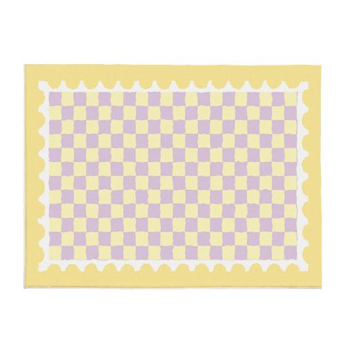 Fashion simple girl bedroom bedside carpet modern living room bedroom popular pattern carpet Checkerboard Large Area Carpets