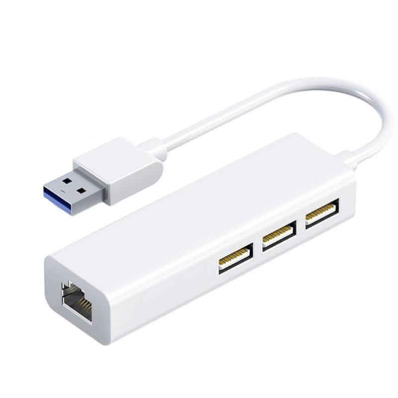 USB C/A Ethernet Adapter 3 Port USB RJ45 Networking Connector Easy Installation