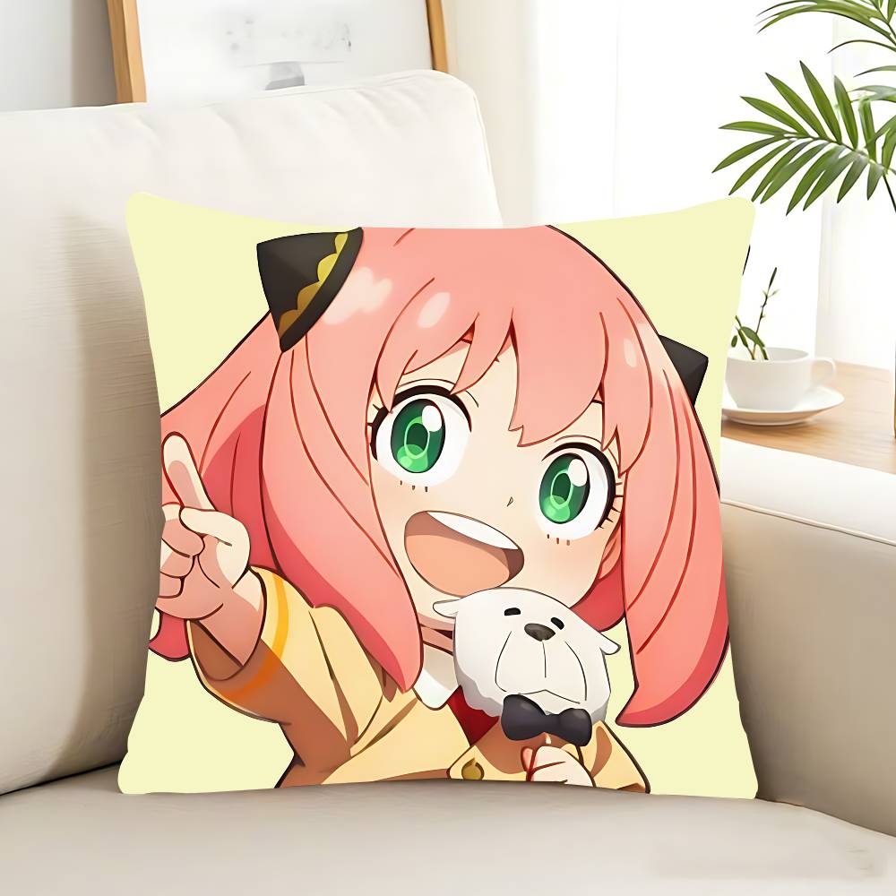 Anime Spy X Family Anya Pillow Case Removable Washable Cushion Cover – All-Season Soft Linen