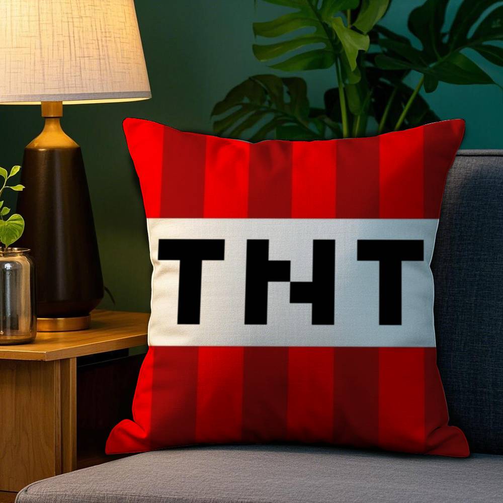 Game T-TNT Block Explosion Pillow Case Plush Fabric Soft Double Sided Print Sofa Cushion Cover Throw Pillow Covers
