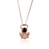 Cross Accessories Little Angel Necklace - 'I Love You' Projection in 100 Languages, Clavicle Chain, Valentine's Day, European & American Style.