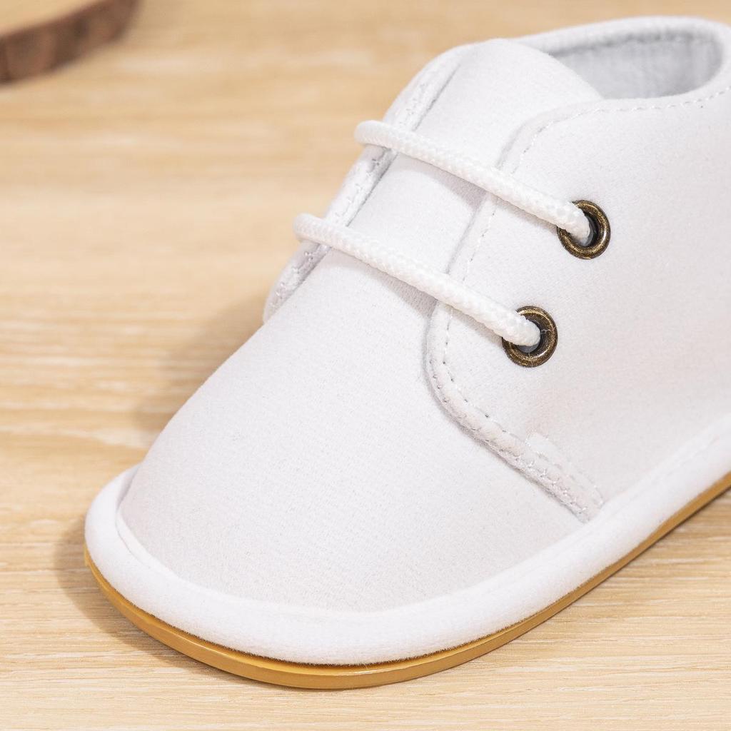 Autumn/Winter Non-Slip Lace-Up Baby Boots with Rubber Sole