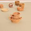 8Pcs Mini Resin Simulation Rattan Storage Baskets, Made Of Resin With A Faux Bamboo Weave For Diy Art Craft Making Accessories