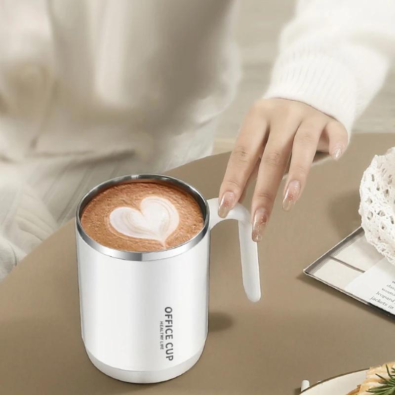 Coffee Cup Grey Creative Drinking Cup Portable Office Large Capacity Covered Milk Mug for Kitchen Travel Water Bottle Thermoses