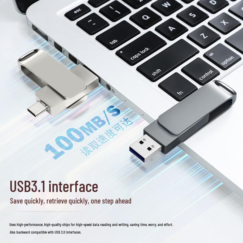 OLOEY Dual-Interface Metal USB Flash Drive