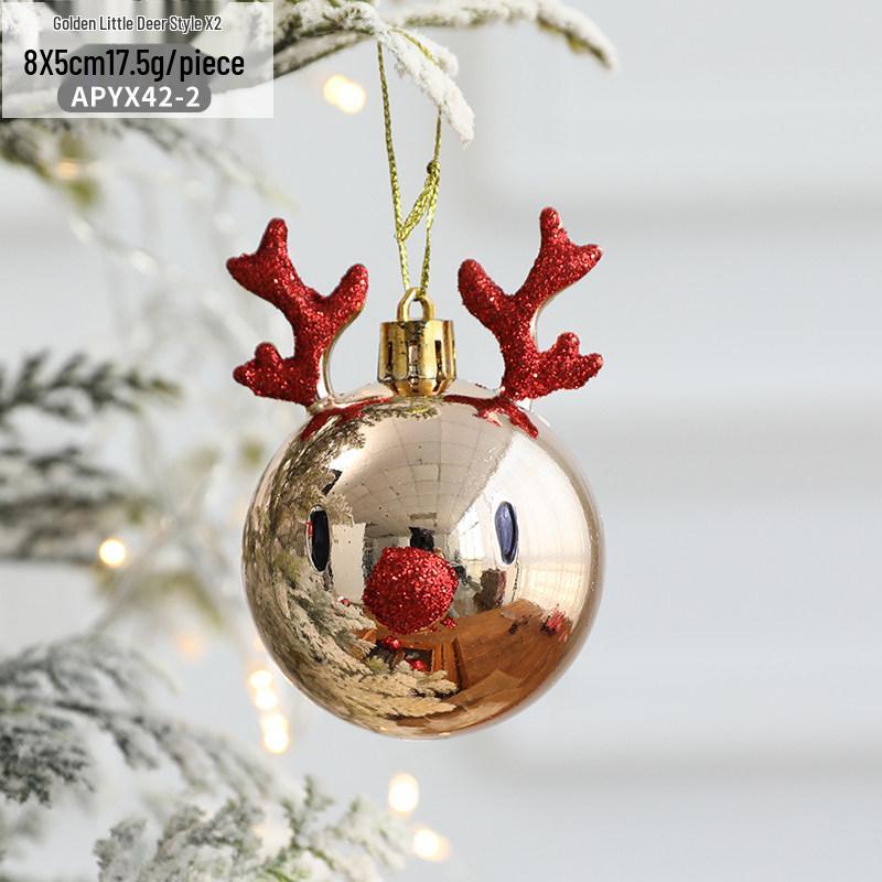 Gangheng Christmas Reindeer and Tree Ornaments - Plastic Hanging Decorations and Balls
