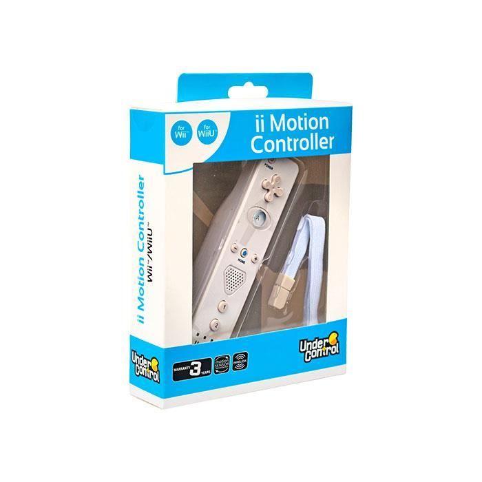 Manette de jeu - UNDER CONTROL - Wiimote Motion Plus - Blanche - Sans fil - Vibration intégrée