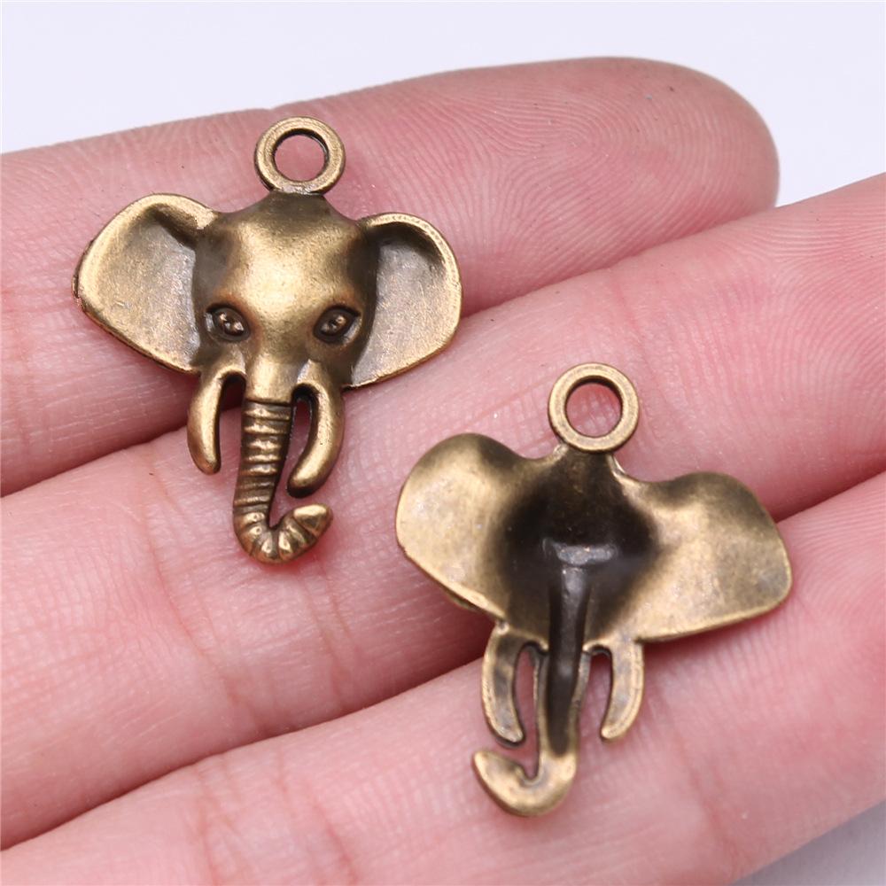 10pcs Elephant Charms For Jewelry Making Tibetan Bronze Silver Color Pendants Antique Jewelry Making DIY Handmade Craft