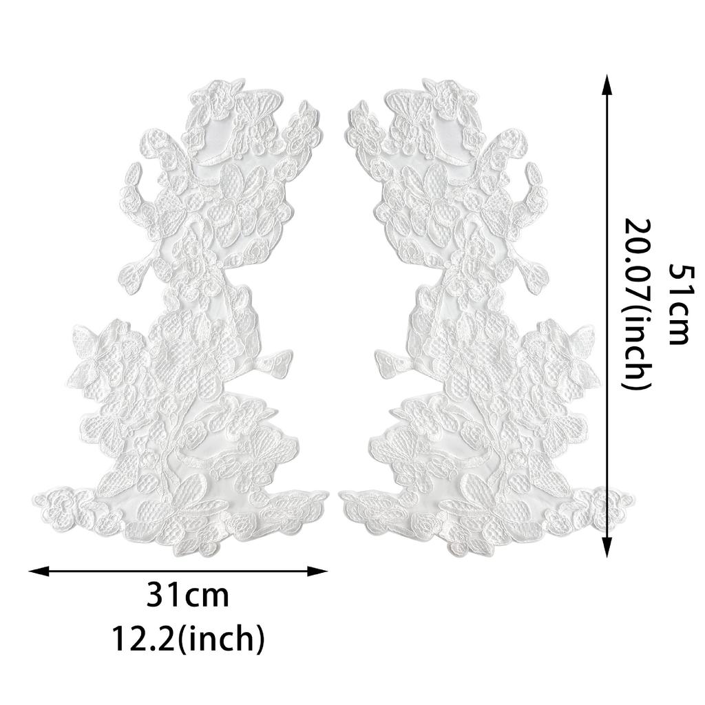 White Mesh Yarn Hollow Embroidery Car Bone Flower Clothing Shirt Dress Patch Flower Decoration Cloth Sticker Accessories