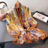 Camel Bell Dream Print Cut Flower Spring And Summer Silk Scarf Large Long Scarf High Sense Travel Shawl Sun Protection Women'S Scarf Headscarf