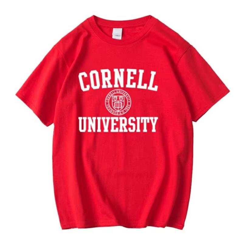 2026 Hot Sale Cornell University Short-sleeved Cotton T-shirt Summer Men's and Women's Youth Cultural Commemorative Shirt Daily Casual Wear Tee Top