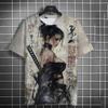 Fashion Men's T-shirt Cartoon Sexy samurai Girl graphic  Summer Casual harajuku streetwear 3D Printed Hip Hop