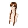 Princess Cosplay Wig for Women Braided Brown Frozen Anna Princess Cosplay Wig for Girls Braid Women's Wigs for Costume Halloween