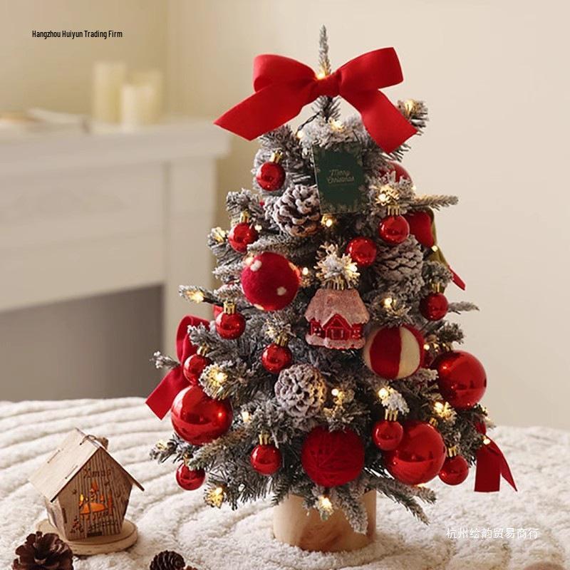 Mini Desktop Christmas Tree with Lights and Decorations