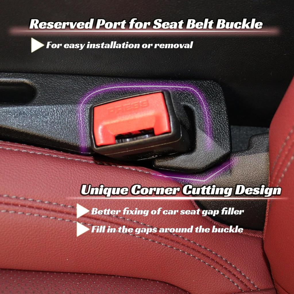 Car Seat Gap Filler with Organizer for Cellphone Side Console Gap Blocker Plug Universal Fit Car SUV Truck Black Pack of 2