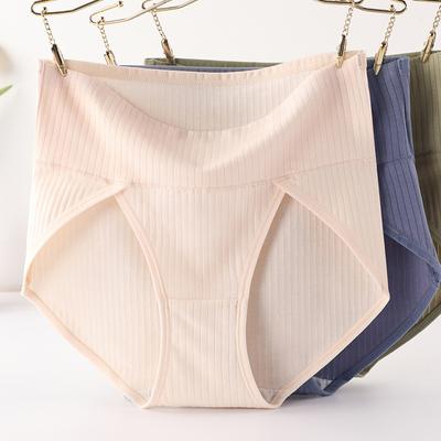 Large Size  Knickers Pure Cotton Underwear for Women High Briefs Waisted Double-layer Lingerie Women's Panties