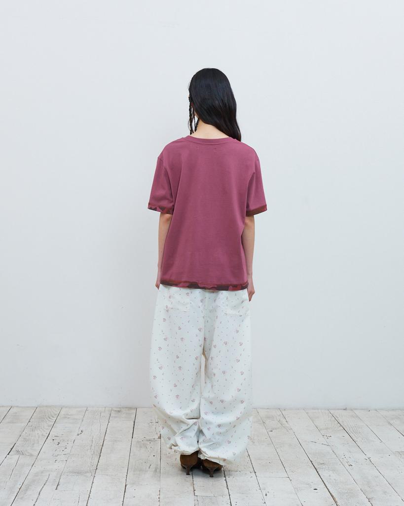 THEMUSEUMVISITOR W Floral Parachute Wide Pants (Beige)