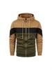 Men's Plus Size Color Block Hooded Zip-Up Cardigan Jacket - European & American Spring/Autumn Casual Wear