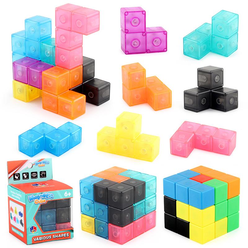 Puzzle Magnetic Building Block Rubik'S Cube Tetris Battle Magnetic Luban Rubik'S Cube Toy