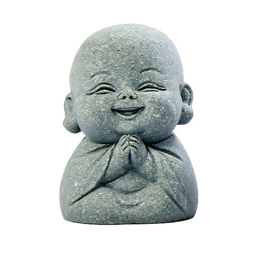 

Sandstone Little Monk Figurine Cute Desktop Cculpture Dolls Buddha Statue Fireplace 4