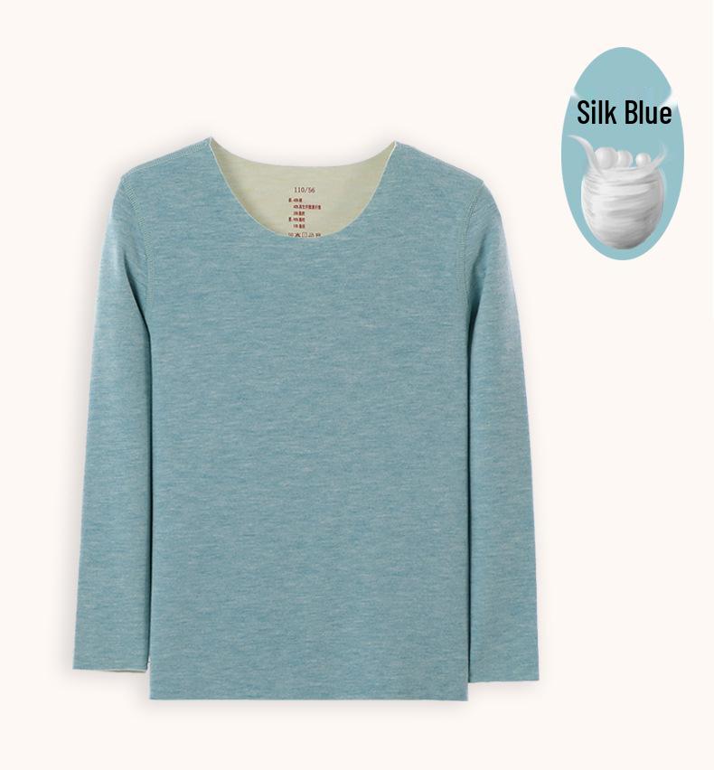 Children's Seamless Velvet Warm Underwear Set with Heat-Generating Silk for Boys & Girls - Ideal for Autumn & Winter