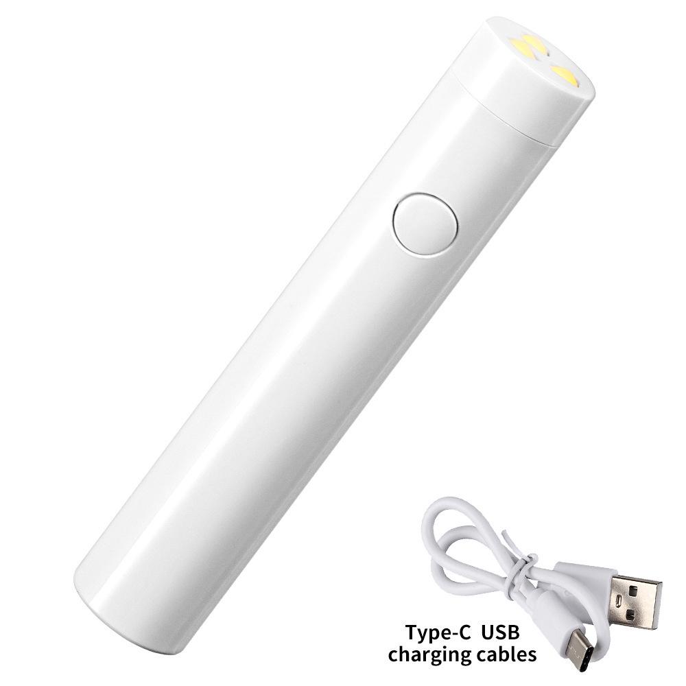 

Перезаряжаемая ручная мини-лампа для быстрого высушивания нейл-арта - Портативная светотерапия, без потемнения пальцев белый