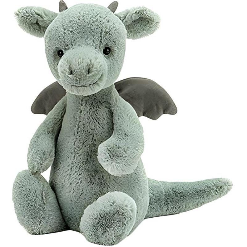 JELLYCAT Mythical Animals Series Shy Little Dragon Cute Light Grey Green Doll Plush Doll 18cm/31cm/51cm/108cm Height