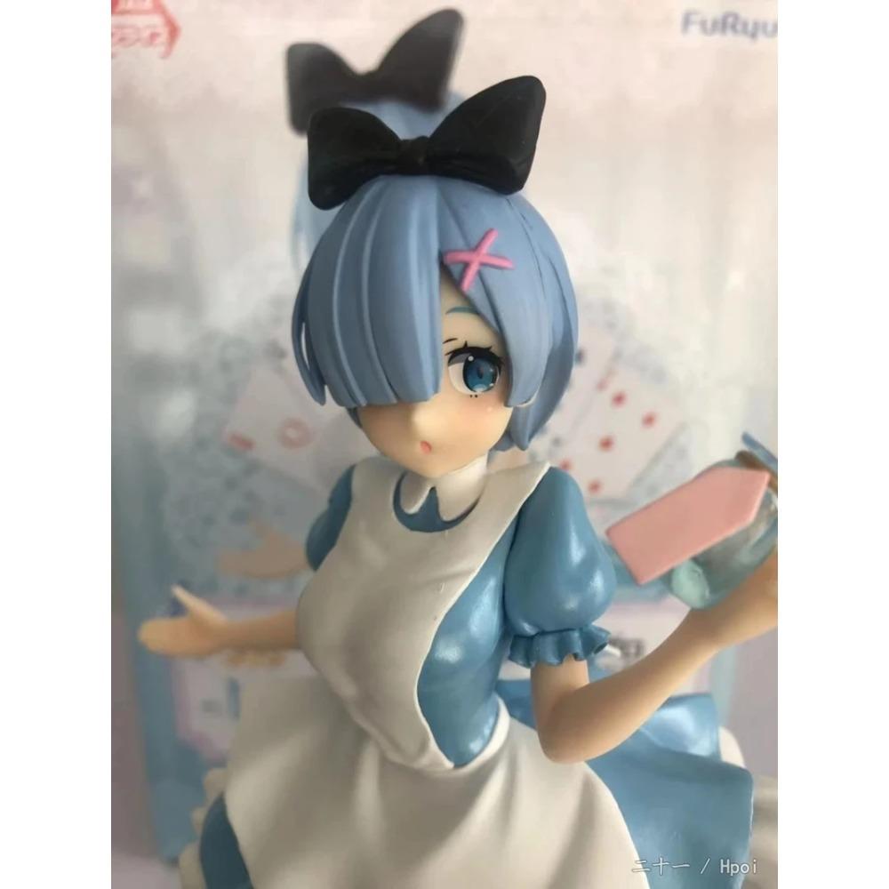 Rem Figure Anime Re:Life Within ONE Different World Coming From Zero Figure Super Special Series Within Wonderland Blue Maid Outfit Doll Model